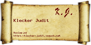 Klecker Judit névjegykártya